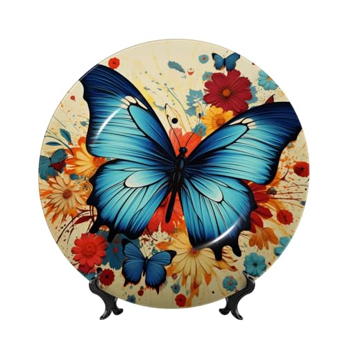 GTKSYNVE Dekorative Teller aus Knochenporzellan, 25,4 cm, personalisierbar, Keramik-Dekoteller mit Präsentationsständer, Keramik-Ornamente, Kunst-Porzellan-Teller für Zuhause, Büro, Wandbehang GTKSYNVE Dekorative Teller aus Knochenporzellan, 25,4 cm, personalisierbar, Keramik-Dekoteller mit Präsentationsständer, Keramik-Ornamente, Kunst-Porzellan-Teller für Zuhause, Büro, Wandbehang von GTKSYNVE