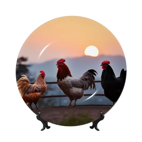 GTKSYNVE Dekorative Teller aus Knochenporzellan, Tier-Hühner, 15,2 cm, personalisierbar, dekorativer Keramikteller mit Präsentationsständer, Keramikornamente, Kunst-Porzellanteller für Zuhause, Büro GTKSYNVE Dekorative Teller aus Knochenporzellan, Tier-Hühner, 15,2 cm, personalisierbar, dekorativer Keramikteller mit Präsentationsständer, Keramikornamente, Kunst-Porzellanteller für Zuhause, Büro von GTKSYNVE
