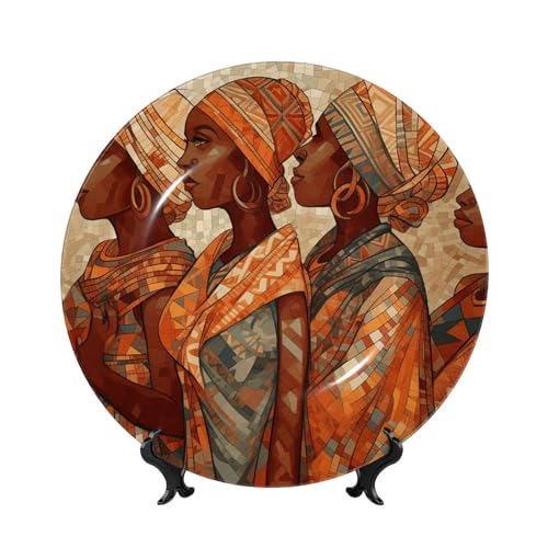 GTKSYNVE Dekorativer Teller aus Porzellan, ethnische Töpferei, Afrika, 17,8 cm, personalisierbar, Keramik-Dekoteller mit Präsentationsständer, Keramik-Ornamente, Kunst, Porzellanteller für Zuhause GTKSYNVE Dekorativer Teller aus Porzellan, ethnische Töpferei, Afrika, 17,8 cm, personalisierbar, Keramik-Dekoteller mit Präsentationsständer, Keramik-Ornamente, Kunst, Porzellanteller für Zuhause von GTKSYNVE