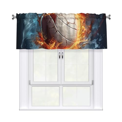 GTKSYNVE Eis- und Feuer-Volleyball-Volants für Fenster, Stangentasche, Fenstervolant, kleine Fensterbehandlung, Volants für Küche, Verdunkelungsvorhänge, kurze Vorhänge für Schlafzimmer, 137 x 45 cm GTKSYNVE Eis- und Feuer-Volleyball-Volants für Fenster, Stangentasche, Fenstervolant, kleine Fensterbehandlung, Volants für Küche, Verdunkelungsvorhänge, kurze Vorhänge für Schlafzimmer, 137 x 45 cm von GTKSYNVE
