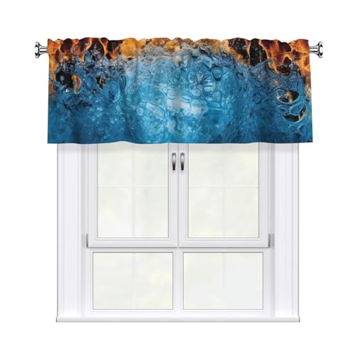 GTKSYNVE Eisfeuer-Volants für Fenster, Stangentasche, Fenstervolant, kleine Fensterbehandlung, Volants für Küche, Vorhänge, Verdunkelung, kurze Vorhänge für Schlafzimmer, 137 x 45 cm von GTKSYNVE