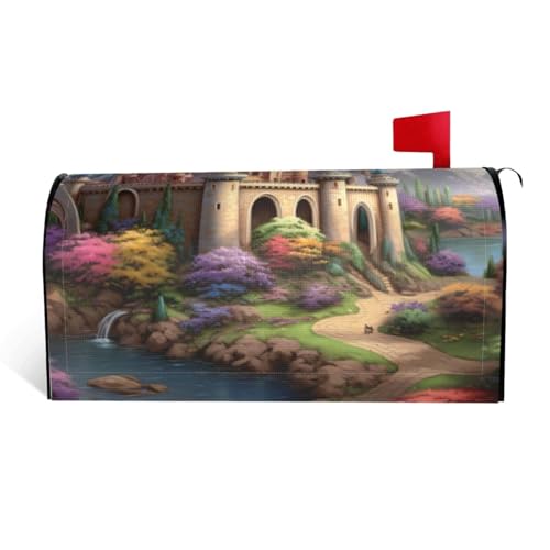 GTKSYNVE Farbige Schloss-Briefkastenabdeckungen, magnetisch, Standardgröße, 53,3 x 45,7 cm, dekorative Briefkasten-Abdeckung, wasserdichte Briefkasten-Abdeckung, personalisierte von GTKSYNVE