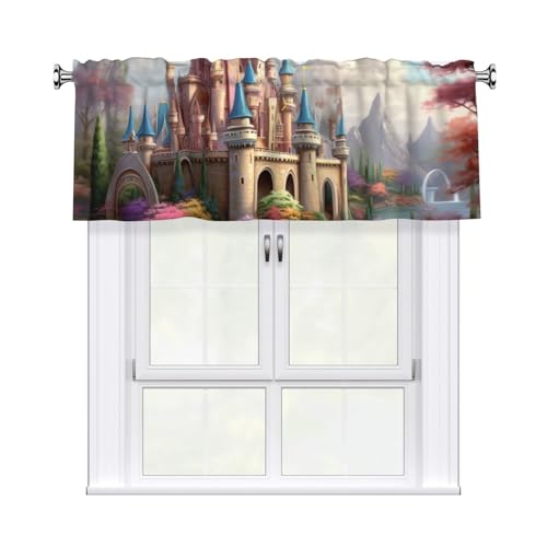 GTKSYNVE Farbige Schloss-Volants für Fenster, Stangentaschen-Fenstervolant, kleine Fensterbehandlung, Volants für Küche, Verdunkelungsvorhänge, kurze Vorhänge für Schlafzimmer, 137 x 45 cm GTKSYNVE Farbige Schloss-Volants für Fenster, Stangentaschen-Fenstervolant, kleine Fensterbehandlung, Volants für Küche, Verdunkelungsvorhänge, kurze Vorhänge für Schlafzimmer, 137 x 45 cm von GTKSYNVE