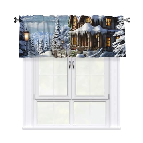 GTKSYNVE Fenstervolant für Weihnachten, Winter, fröhliche Szene, Stangentasche, Fenstervolant, kleine Fensterbehandlung, Volants für Küche, Vorhänge, Verdunkelung, kurze Vorhänge für Schlafzimmer, 137 GTKSYNVE Fenstervolant für Weihnachten, Winter, fröhliche Szene, Stangentasche, Fenstervolant, kleine Fensterbehandlung, Volants für Küche, Vorhänge, Verdunkelung, kurze Vorhänge für Schlafzimmer, 137 von GTKSYNVE