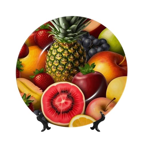 GTKSYNVE Fresh Juicy Fruits Dekorative Teller aus Knochenporzellan, 25,4 cm, personalisierbar, Keramik-Dekoteller mit Präsentationsständer, Keramikornamente, Kunst-Porzellanteller für Zuhause, Büro GTKSYNVE Fresh Juicy Fruits Dekorative Teller aus Knochenporzellan, 25,4 cm, personalisierbar, Keramik-Dekoteller mit Präsentationsständer, Keramikornamente, Kunst-Porzellanteller für Zuhause, Büro von GTKSYNVE