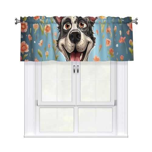 GTKSYNVE Fun Dogs Volants für Fenster, Stangentasche, Fenstervolant, kleine Fensterbehandlung, Volants für Küche, Vorhänge, Verdunkelung, kurze Vorhänge für Schlafzimmer, 137 x 45 cm GTKSYNVE Fun Dogs Volants für Fenster, Stangentasche, Fenstervolant, kleine Fensterbehandlung, Volants für Küche, Vorhänge, Verdunkelung, kurze Vorhänge für Schlafzimmer, 137 x 45 cm von GTKSYNVE