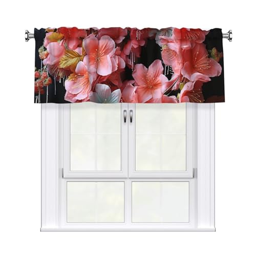GTKSYNVE Girlanden Schöne Blumen Volants für Fenster, Stangentasche, Fenstervolant, kleine Fensterbehandlung, Volants für Küche, Vorhänge, Verdunkelung, kurze Vorhänge für Schlafzimmer, 137,2 x 45,7 GTKSYNVE Girlanden Schöne Blumen Volants für Fenster, Stangentasche, Fenstervolant, kleine Fensterbehandlung, Volants für Küche, Vorhänge, Verdunkelung, kurze Vorhänge für Schlafzimmer, 137,2 x 45,7 von GTKSYNVE