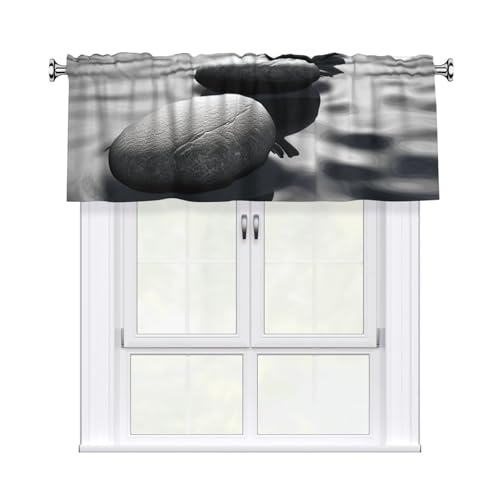 GTKSYNVE Graue Zen-Stein-Bild-Volants für Fenster, Stangentasche, Fenstervolant, kleine Fensterbehandlung, Volants für Küche, Verdunkelungsvorhänge, kurze Vorhänge für Schlafzimmer, 137 x 45 cm GTKSYNVE Graue Zen-Stein-Bild-Volants für Fenster, Stangentasche, Fenstervolant, kleine Fensterbehandlung, Volants für Küche, Verdunkelungsvorhänge, kurze Vorhänge für Schlafzimmer, 137 x 45 cm von GTKSYNVE