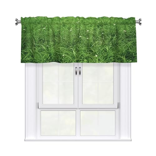 GTKSYNVE Grüne Rasenvolants für Fenster, Stangentasche, Fenstervolant, kleine Fensterbehandlung, Volants für Küche, Verdunkelungsvorhänge, kurze Vorhänge für Schlafzimmer, 137 x 45 cm GTKSYNVE Grüne Rasenvolants für Fenster, Stangentasche, Fenstervolant, kleine Fensterbehandlung, Volants für Küche, Verdunkelungsvorhänge, kurze Vorhänge für Schlafzimmer, 137 x 45 cm von GTKSYNVE
