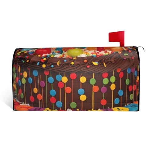 GTKSYNVE Happy Birthday Big Cake Briefkastenabdeckung, magnetisch, Standardgröße, 53,3 x 45,7 cm, dekorative Briefkastenverpackung, wasserdichte Briefkasten-Abdeckung, personalisierte von GTKSYNVE