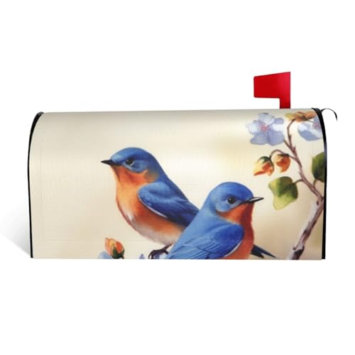 GTKSYNVE Happy Bluebirds Briefkastenabdeckungen, magnetisch, Standardgröße, 53,3 x 45,7 cm, dekorative Briefkasten-Abdeckung, wasserdichte Briefkasten-Abdeckung, personalisierte GTKSYNVE Happy Bluebirds Briefkastenabdeckungen, magnetisch, Standardgröße, 53,3 x 45,7 cm, dekorative Briefkasten-Abdeckung, wasserdichte Briefkasten-Abdeckung, personalisierte von GTKSYNVE