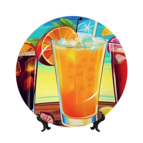 GTKSYNVE Happy Hour Deko-Teller aus Knochenporzellan, 25,4 cm, personalisierbar, mit Präsentationsständer, Keramikornamente, Kunst-Porzellanteller für Zuhause, Büro, Wandbehang GTKSYNVE Happy Hour Deko-Teller aus Knochenporzellan, 25,4 cm, personalisierbar, mit Präsentationsständer, Keramikornamente, Kunst-Porzellanteller für Zuhause, Büro, Wandbehang von GTKSYNVE