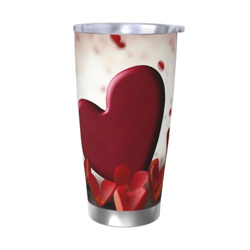 GTKSYNVE Hearts with Love Tumbler with Leak-Proof Lid and Straw, 590.0 g Car Cups Vacuum-Insulated Stainless Steel Travel Coffee Mug, BPA Free Reusable Thermal Cup for Outdoor von GTKSYNVE