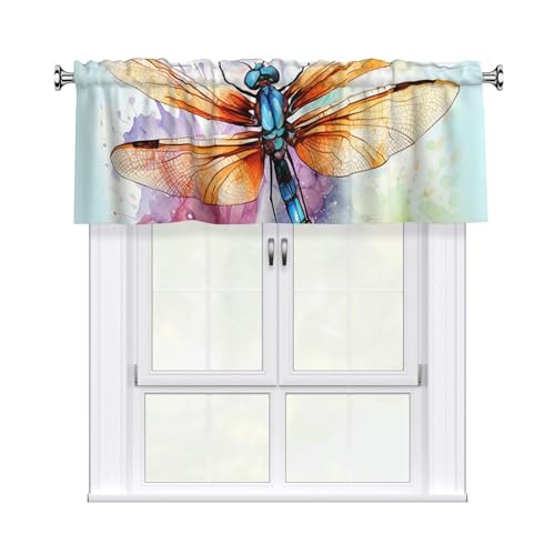 GTKSYNVE Libellen-Volants für Fenster, Stangentasche, Fenstervolant, kleine Fensterbehandlung, Volants für Küche, Verdunkelungsvorhänge, kurze Vorhänge für Schlafzimmer, 137 x 45 cm GTKSYNVE Libellen-Volants für Fenster, Stangentasche, Fenstervolant, kleine Fensterbehandlung, Volants für Küche, Verdunkelungsvorhänge, kurze Vorhänge für Schlafzimmer, 137 x 45 cm von GTKSYNVE