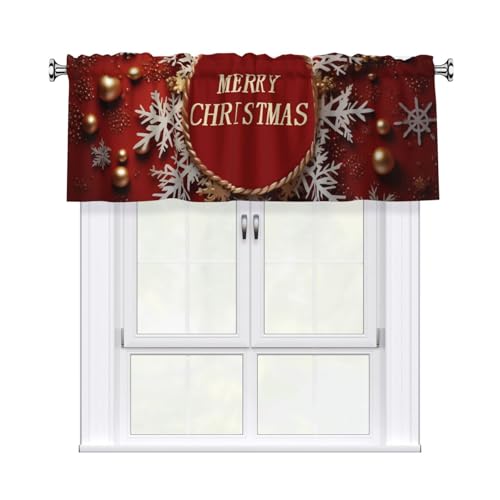 GTKSYNVE Merry Christmas Too Volants für Fenster, Stangentasche, Fenstervolant, kleine Fensterbehandlung, Volants für Küche, Vorhänge, Verdunkelung, kurze Vorhänge für Schlafzimmer, 137 x 45 cm GTKSYNVE Merry Christmas Too Volants für Fenster, Stangentasche, Fenstervolant, kleine Fensterbehandlung, Volants für Küche, Vorhänge, Verdunkelung, kurze Vorhänge für Schlafzimmer, 137 x 45 cm von GTKSYNVE