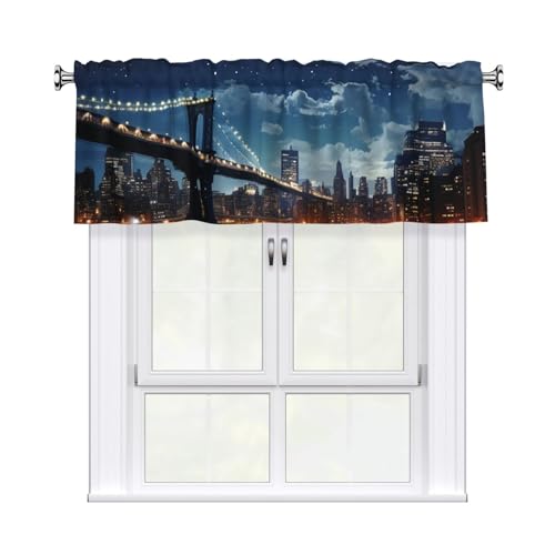 GTKSYNVE Moon Light New York City Volants für Fenster, Stangentasche, Fenstervolant, kleine Fensterbehandlung, Volants für Küche, Verdunkelungsvorhänge, kurze Vorhänge für Schlafzimmer, 137 x 45 cm GTKSYNVE Moon Light New York City Volants für Fenster, Stangentasche, Fenstervolant, kleine Fensterbehandlung, Volants für Küche, Verdunkelungsvorhänge, kurze Vorhänge für Schlafzimmer, 137 x 45 cm von GTKSYNVE