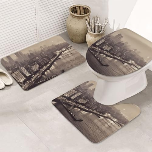GTKSYNVE Mumbai City of Dreams Badezimmerteppich-Set, 3-teilig, mit WC-Deckelbezug, U-förmiger Kontur-WC-Vorleger und saugfähige Badematten aus Mikrofaser, schnell trocknend, maschinenwaschbar GTKSYNVE Mumbai City of Dreams Badezimmerteppich-Set, 3-teilig, mit WC-Deckelbezug, U-förmiger Kontur-WC-Vorleger und saugfähige Badematten aus Mikrofaser, schnell trocknend, maschinenwaschbar von GTKSYNVE