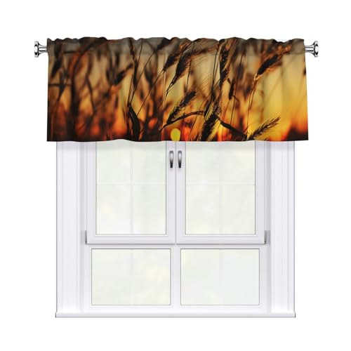 GTKSYNVE Nachtbraune Weizenvolants für Fenster, Stangentaschen-Fenstervolant, kleine Fensterbehandlung, Volants für Küche, Verdunkelungsvorhänge, kurze Vorhänge für Schlafzimmer, 137 x 45 cm von GTKSYNVE