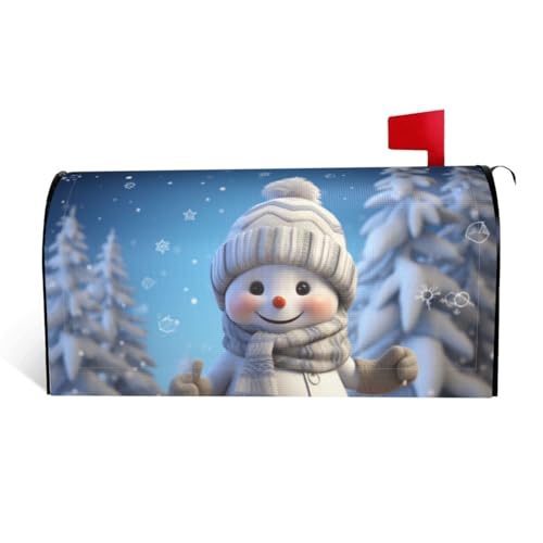 GTKSYNVE Niedliche Snowboard Schneemann Briefkastenabdeckungen, magnetisch, Standardgröße 64,8 x 53,3 cm, dekorative Briefkastenabdeckung, wasserdichte Briefkastenabdeckung, personalisierte von GTKSYNVE