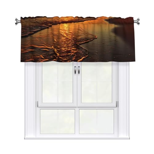 GTKSYNVE Orange Sunrise Strandvolants für Fenster, Stangentasche, Fenstervolant, kleine Fensterbehandlung, Volants für Küche, Verdunkelungsvorhänge, kurze Vorhänge für Schlafzimmer, 137 x 45 cm GTKSYNVE Orange Sunrise Strandvolants für Fenster, Stangentasche, Fenstervolant, kleine Fensterbehandlung, Volants für Küche, Verdunkelungsvorhänge, kurze Vorhänge für Schlafzimmer, 137 x 45 cm von GTKSYNVE