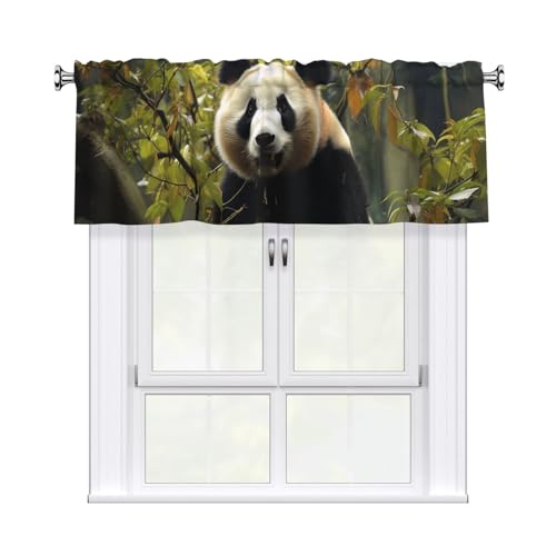 GTKSYNVE Panda-Baum-Volants für Fenster, Stangentasche, Fenstervolant, kleine Fensterbehandlung, Volants für Küche, Vorhänge, Verdunkelung, kurze Vorhänge für Schlafzimmer, 137 x 45 cm von GTKSYNVE
