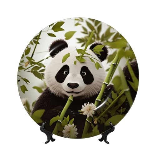 GTKSYNVE Panda Dekorative Teller aus Knochenporzellan, 15,2 cm, personalisierbar, dekorative Keramikplatte mit Präsentationsständer, Keramikornamente, Kunstporzellanteller für Zuhause, Büro GTKSYNVE Panda Dekorative Teller aus Knochenporzellan, 15,2 cm, personalisierbar, dekorative Keramikplatte mit Präsentationsständer, Keramikornamente, Kunstporzellanteller für Zuhause, Büro von GTKSYNVE