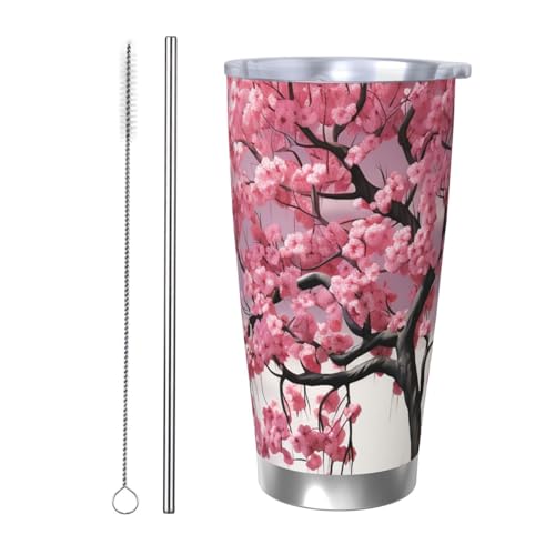 GTKSYNVE Pink Flower Tree Tumbler with Leak-Proof Lid and Straw, 590.0 g Car Cups Vacuum-Insulated Stainless Steel Travel Coffee Mug, BPA Free Reusable Thermal Cup for Outdoor GTKSYNVE Pink Flower Tree Tumbler with Leak-Proof Lid and Straw, 590.0 g Car Cups Vacuum-Insulated Stainless Steel Travel Coffee Mug, BPA Free Reusable Thermal Cup for Outdoor von GTKSYNVE