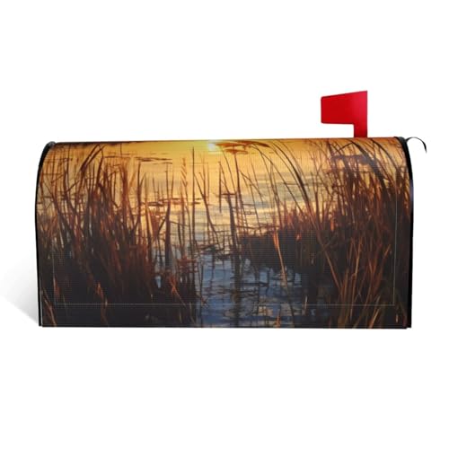 GTKSYNVE Reeds by The River Briefkastenabdeckungen, magnetisch, Standardgröße, 53,3 x 45,7 cm, dekorative Briefkastenabdeckung, wasserdichte Briefkasten-Abdeckung, personalisierte von GTKSYNVE