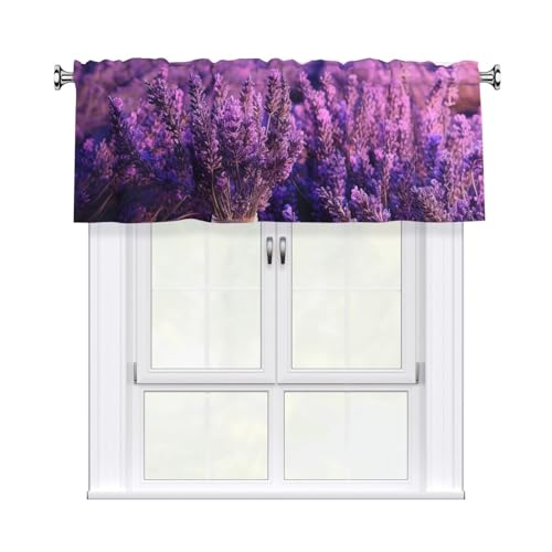 GTKSYNVE Romantische Lavendel-Volants für Fenster, Stangentasche, Fenstervolant, kleine Fensterbehandlung, Volants für Küche, Vorhänge, Verdunkelung, kurze Vorhänge für Schlafzimmer, 137 x 45 cm GTKSYNVE Romantische Lavendel-Volants für Fenster, Stangentasche, Fenstervolant, kleine Fensterbehandlung, Volants für Küche, Vorhänge, Verdunkelung, kurze Vorhänge für Schlafzimmer, 137 x 45 cm von GTKSYNVE