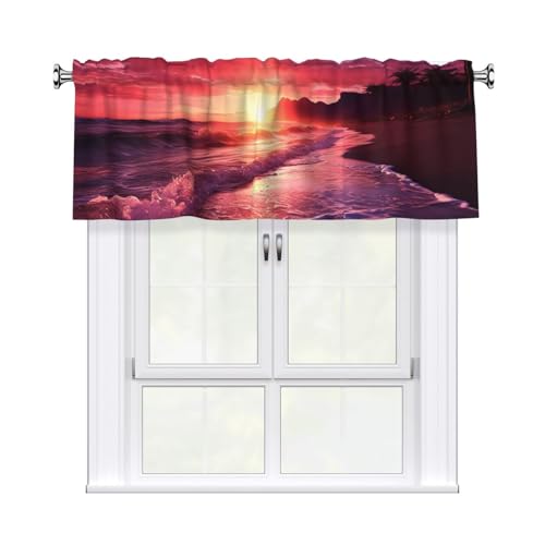 GTKSYNVE Rosafarbener Strand-Volants für Fenster, Stangentasche, Fenstervolant, kleine Fensterbehandlung, Volants für Küche, Verdunkelungsvorhänge, kurze Vorhänge für Schlafzimmer, 137 x 45 cm GTKSYNVE Rosafarbener Strand-Volants für Fenster, Stangentasche, Fenstervolant, kleine Fensterbehandlung, Volants für Küche, Verdunkelungsvorhänge, kurze Vorhänge für Schlafzimmer, 137 x 45 cm von GTKSYNVE
