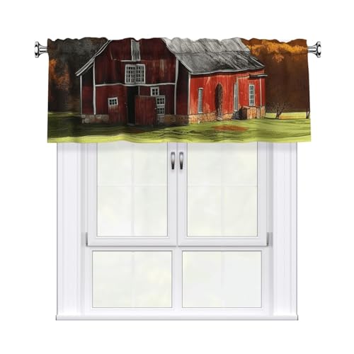 GTKSYNVE Scheunenvolants für Fenster, Stangentaschen-Fenstervolant, kleine Fensterbehandlung, Volants für Küche, Verdunkelungsvorhänge, kurze Vorhänge für Schlafzimmer, 137 x 45 cm von GTKSYNVE