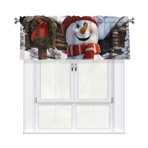 GTKSYNVE Schild Schneemann Volants für Fenster, Stangentasche, Fenstervolant, kleine Fensterbehandlung, Volants für Küche, Vorhänge, Verdunkelung, kurze Vorhänge für Schlafzimmer, 137 x 45 cm GTKSYNVE Schild Schneemann Volants für Fenster, Stangentasche, Fenstervolant, kleine Fensterbehandlung, Volants für Küche, Vorhänge, Verdunkelung, kurze Vorhänge für Schlafzimmer, 137 x 45 cm von GTKSYNVE