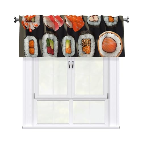 GTKSYNVE Viele Sushi-Volants für Fenster, Stangentaschen-Fenstervolant, kleine Fenster-Behandlungsvolants für Küchenvorhänge, Verdunkelung, kurze Vorhänge für Schlafzimmer, 137 x 45 cm GTKSYNVE Viele Sushi-Volants für Fenster, Stangentaschen-Fenstervolant, kleine Fenster-Behandlungsvolants für Küchenvorhänge, Verdunkelung, kurze Vorhänge für Schlafzimmer, 137 x 45 cm von GTKSYNVE