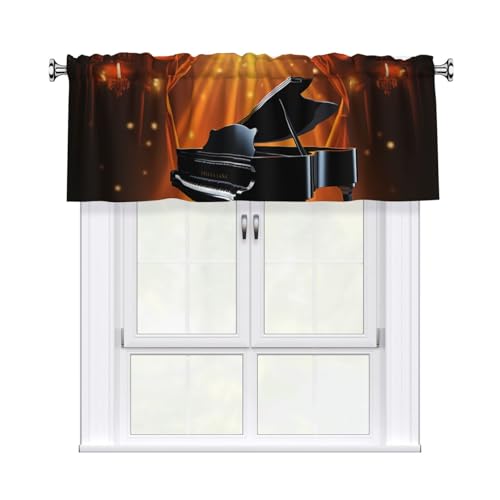 GTKSYNVE Volants für Fenster, Stangentasche, Fenstervolant, kleine Fensterbehandlung, Volants für Küche, Verdunkelungsvorhänge, kurze Vorhänge für Schlafzimmer, 137 x 45 cm von GTKSYNVE