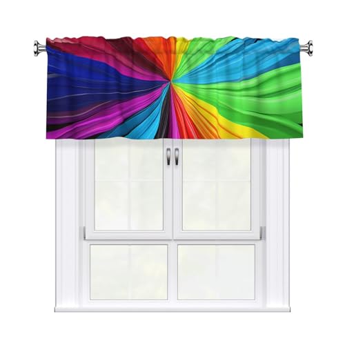 GTKSYNVE Volants in Regenbogenfarben, für Fenster, Stangentasche, Fenstervolant, kleine Fensterbehandlung, Volants für Küche, Vorhänge, Verdunkelung, kurze Vorhänge für Schlafzimmer, 137 x 45 cm GTKSYNVE Volants in Regenbogenfarben, für Fenster, Stangentasche, Fenstervolant, kleine Fensterbehandlung, Volants für Küche, Vorhänge, Verdunkelung, kurze Vorhänge für Schlafzimmer, 137 x 45 cm von GTKSYNVE