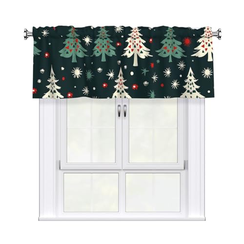 GTKSYNVE Volants mit Weihnachtsbaum-Muster für Fenster, Stangentasche, Fenstervolant, kleine Fensterbehandlung, Volants für Küche, Vorhänge, Verdunkelung, kurze Vorhänge für Schlafzimmer, 137 x 45 cm GTKSYNVE Volants mit Weihnachtsbaum-Muster für Fenster, Stangentasche, Fenstervolant, kleine Fensterbehandlung, Volants für Küche, Vorhänge, Verdunkelung, kurze Vorhänge für Schlafzimmer, 137 x 45 cm von GTKSYNVE