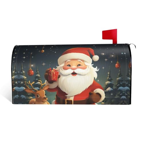 GTKSYNVE Weihnachtsmann-Briefkasten-Abdeckung, magnetisch, Standardgröße, 53,3 x 45,7 cm, dekorative Briefkasten-Abdeckung, wasserdichte Briefkasten-Abdeckung, personalisierte Briefkasten-Abdeckungen von GTKSYNVE