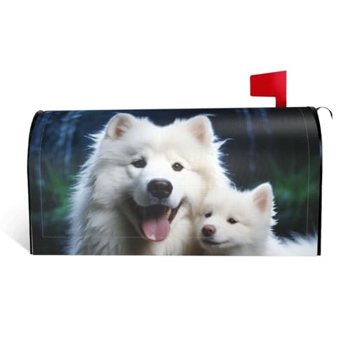 GTKSYNVE Weiße Hundebriefkastenabdeckungen, magnetisch, Standardgröße, 53,3 x 45,7 cm, dekorative Briefkasten-Abdeckung, wasserdichte Briefkasten-Abdeckung, personalisierte Briefkasten-Abdeckungen für von GTKSYNVE