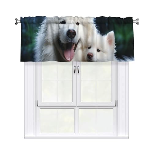 GTKSYNVE Weiße Hundevolants für Fenster, Stangentasche, Fenstervolant, kleine Fensterbehandlung, Volants für Küche, Verdunkelungsvorhänge, kurze Vorhänge für Schlafzimmer, 137 x 45 cm GTKSYNVE Weiße Hundevolants für Fenster, Stangentasche, Fenstervolant, kleine Fensterbehandlung, Volants für Küche, Verdunkelungsvorhänge, kurze Vorhänge für Schlafzimmer, 137 x 45 cm von GTKSYNVE