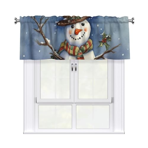 GTKSYNVE Winter-Schneemann-Volants für Fenster, Stangentasche, Fenstervolant, kleine Fensterbehandlung, Volants für Küche, Vorhänge, Verdunkelung, kurze Vorhänge für Schlafzimmer, 137 x 45 cm GTKSYNVE Winter-Schneemann-Volants für Fenster, Stangentasche, Fenstervolant, kleine Fensterbehandlung, Volants für Küche, Vorhänge, Verdunkelung, kurze Vorhänge für Schlafzimmer, 137 x 45 cm von GTKSYNVE