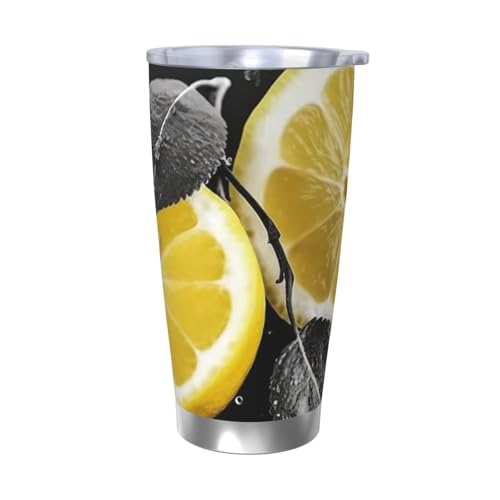 GTKSYNVE Zitrone mit schwarzem und weißem Becher mit auslaufsicherem Deckel und Strohhalm, 590 ml Autobecher, vakuumisolierter Edelstahl-Reise-Kaffeebecher, BPA-frei, wiederverwendbarer Thermobecher GTKSYNVE Zitrone mit schwarzem und weißem Becher mit auslaufsicherem Deckel und Strohhalm, 590 ml Autobecher, vakuumisolierter Edelstahl-Reise-Kaffeebecher, BPA-frei, wiederverwendbarer Thermobecher von GTKSYNVE