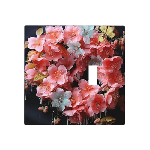 Girlanden, schöne Blumen, Wandplatten, dekorative Lichtschalterabdeckung, 2-Gang-Steckdosenabdeckungen, elektrische Schalterplatte, thermoplastische Blende für Dekorateure, Schrauben im Lieferumfang von GTKSYNVE