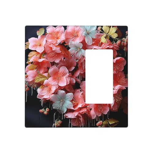 Girlanden, schöne Blumen, Wandplatten, dekorative Lichtschalterabdeckung, 2-Gang-Steckdosenabdeckungen, elektrische Schalterplatte, thermoplastische Blende für Dekorateure, Schrauben im Lieferumfang von GTKSYNVE