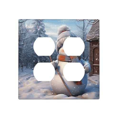Hardworking Schneemann-Wandplatten, dekorative Lichtschalter-Abdeckung, 2-Gang-Steckdosenabdeckungen, elektrische Schalterplatte, thermoplastische Blende für Dekorateure, Schrauben im Lieferumfang Hardworking Schneemann-Wandplatten, dekorative Lichtschalter-Abdeckung, 2-Gang-Steckdosenabdeckungen, elektrische Schalterplatte, thermoplastische Blende für Dekorateure, Schrauben im Lieferumfang von GTKSYNVE