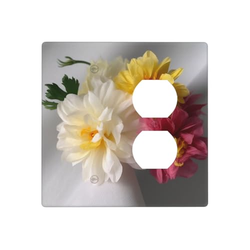 Künstliche Blumen-Wandplatten, dekorative Lichtschalter-Abdeckung, 2-Gang-Steckdosenabdeckungen, elektrische Schalterplatte, thermoplastische Blende für Dekorationsgerät, Schrauben im Lieferumfang Künstliche Blumen-Wandplatten, dekorative Lichtschalter-Abdeckung, 2-Gang-Steckdosenabdeckungen, elektrische Schalterplatte, thermoplastische Blende für Dekorationsgerät, Schrauben im Lieferumfang von GTKSYNVE