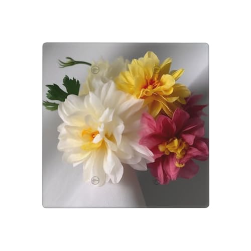 Künstliche Blumen-Wandplatten, dekorative Lichtschalter-Abdeckung, 2-Gang-Steckdosenabdeckungen, elektrische Schalterplatte, thermoplastische Blende für Dekorationsgerät, Schrauben im Lieferumfang von GTKSYNVE