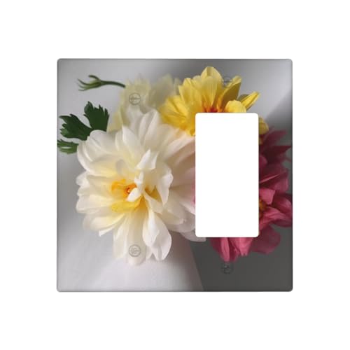 Künstliche Blumen-Wandplatten, dekorative Lichtschalter-Abdeckung, 2-Gang-Steckdosenabdeckungen, elektrische Schalterplatte, thermoplastische Blende für Dekorationsgerät, Schrauben im Lieferumfang Künstliche Blumen-Wandplatten, dekorative Lichtschalter-Abdeckung, 2-Gang-Steckdosenabdeckungen, elektrische Schalterplatte, thermoplastische Blende für Dekorationsgerät, Schrauben im Lieferumfang von GTKSYNVE