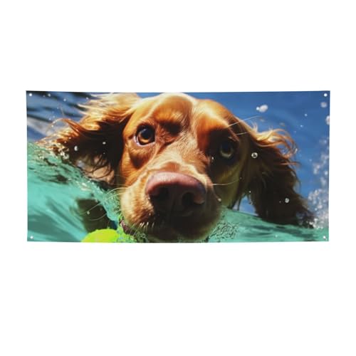 Lustiger schwimmender Hund Banner Schild Großer Fotohintergrund mit Ösen Wandposter Party Dekoration Hintergrund Indoor Outdoor Flagge Hof Banner für Veranstaltung Geburtstag Medium Lustiger schwimmender Hund Banner Schild Großer Fotohintergrund mit Ösen Wandposter Party Dekoration Hintergrund Indoor Outdoor Flagge Hof Banner für Veranstaltung Geburtstag Medium von GTKSYNVE