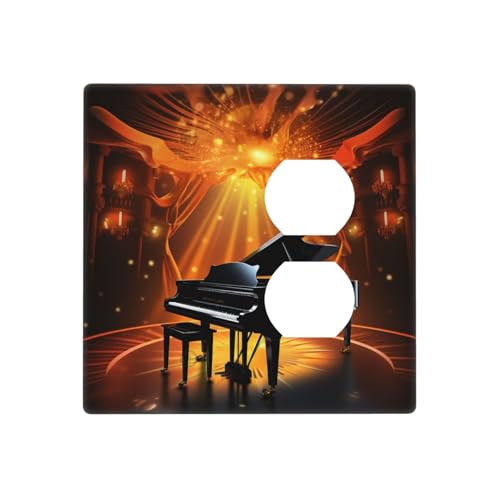 Musiktheater-Wandplatten, dekorative Lichtschalter-Abdeckung, 2-Gang-Steckdosenabdeckungen, elektrische Schalterplatte, thermoplastische Blende für Dekorateur Gerät, Schrauben im Lieferumfang von GTKSYNVE