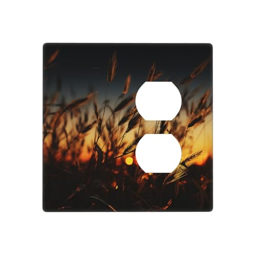 Nachtbraune Weizen-Wandplatten, dekorative Lichtschalter-Abdeckung, 2-Gang-Steckdosenabdeckungen, elektrische Schalterplatte, thermoplastische Blende für Dekorateure, Schrauben im Lieferumfang Nachtbraune Weizen-Wandplatten, dekorative Lichtschalter-Abdeckung, 2-Gang-Steckdosenabdeckungen, elektrische Schalterplatte, thermoplastische Blende für Dekorateure, Schrauben im Lieferumfang von GTKSYNVE